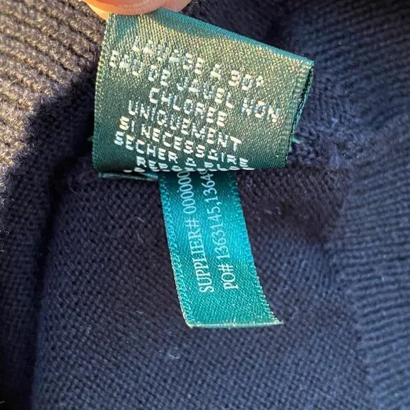 Lauren Ralph Lauren Active Women V-neck Golf Sweater L Preppy Black Cotton S/S - Picture 10 of 14